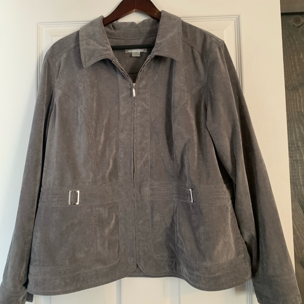 CHRISTOPHER & BANKS Grey Corduroy Jacket - Like New